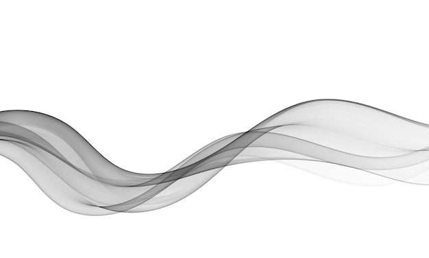 Smooth transparent gray wave on white background