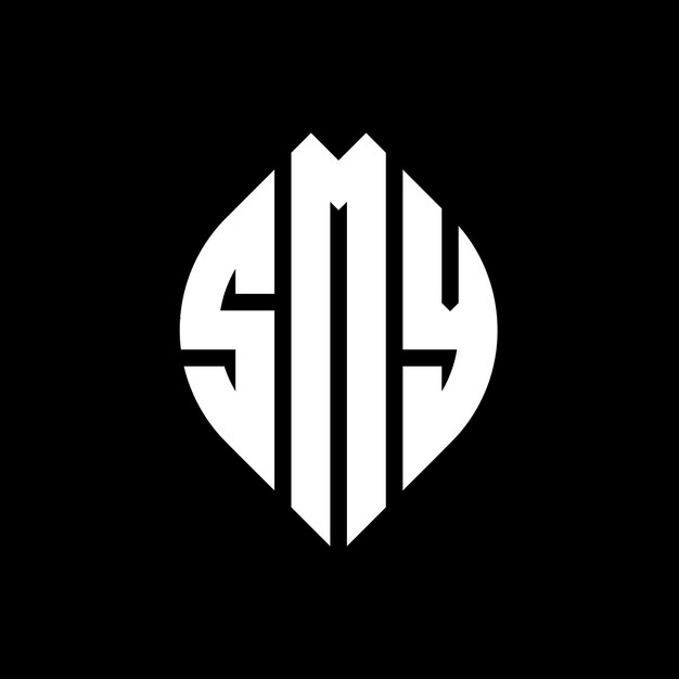 SMY circle letter logo design with circle and ellipse shape SMY ellipse letters with typographic style The three initials form a circle logo SMY Circle Emblem Abstract Monogram Letter Mark Vector