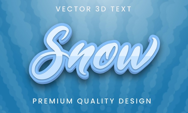 snow editable 3d text effect template