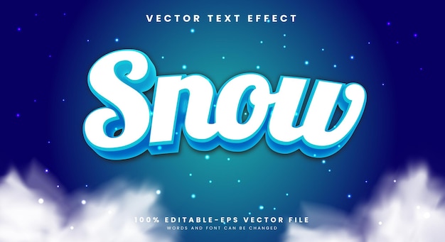 snow winter editable text effect template suitable for winter season
