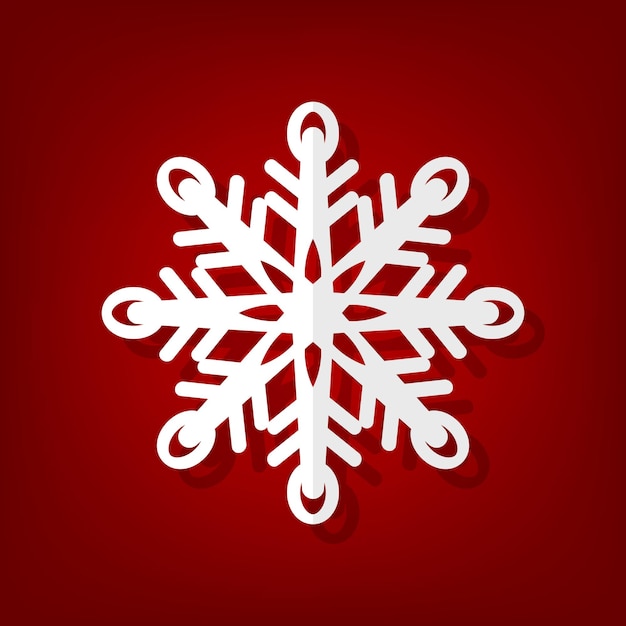 snowflake on a red background vector illustration