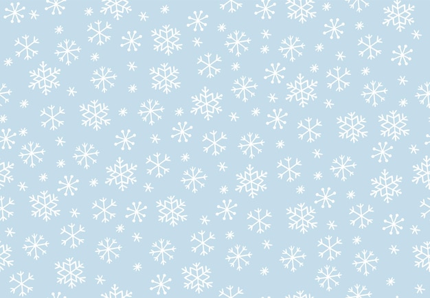 Snowflake vector pattern. Snow blue  background