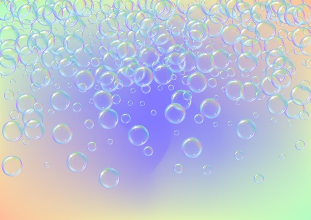 soap foam on gradient background