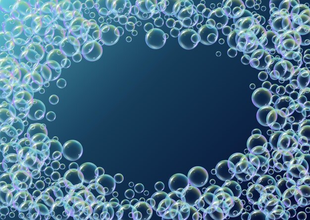 Soap foam on gradient background