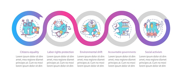 social change values  infographic template.