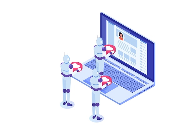 Social media bots fake accounts concept automation method to gain followers