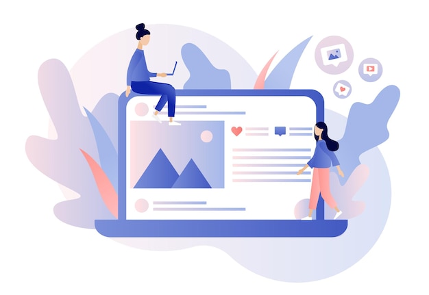 Social media concept Flat style Vector illustration