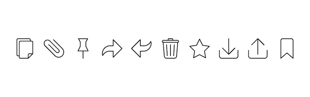 Social media message chat options icons set