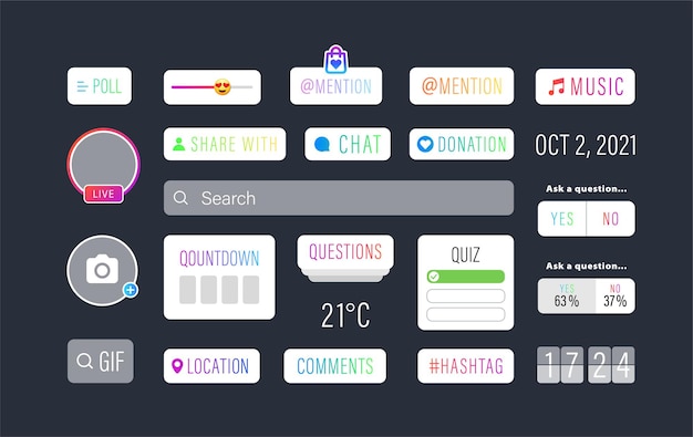 Social media ui set for Internet communication.