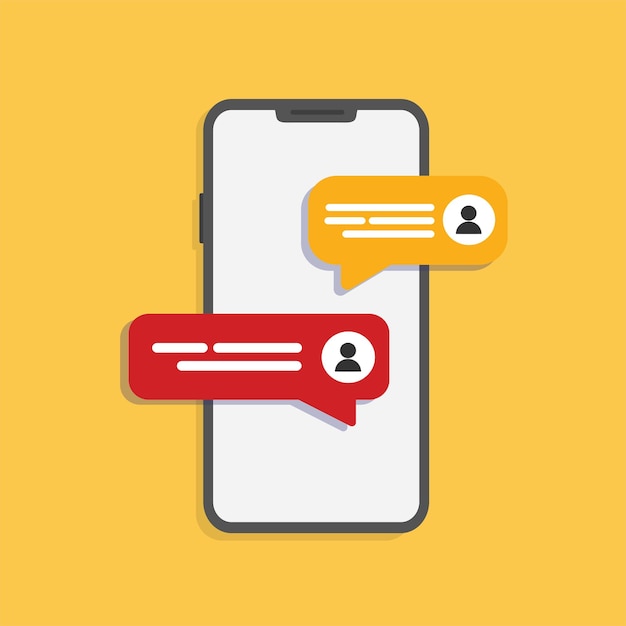 Social network chat on the smartphone. Stock HD vector.
