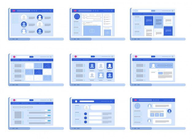 Social network web interface set
