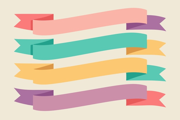 soft color ribbon set for design projects