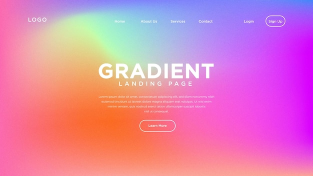 Soft gradient landing page