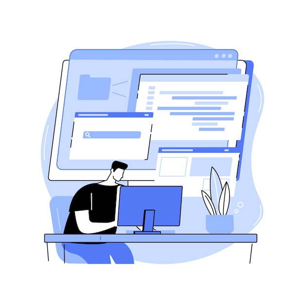 Software developer isolated cartoon vector illustrations