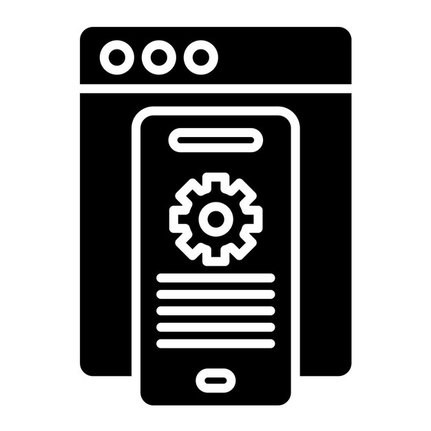 Software Development Glyph Solid Black Illustration