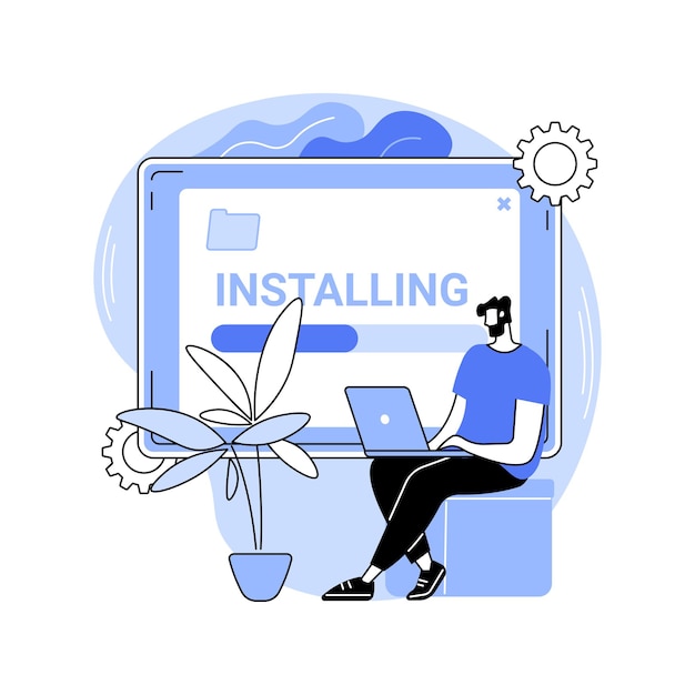 Software installation isolated cartoon vector illustrations