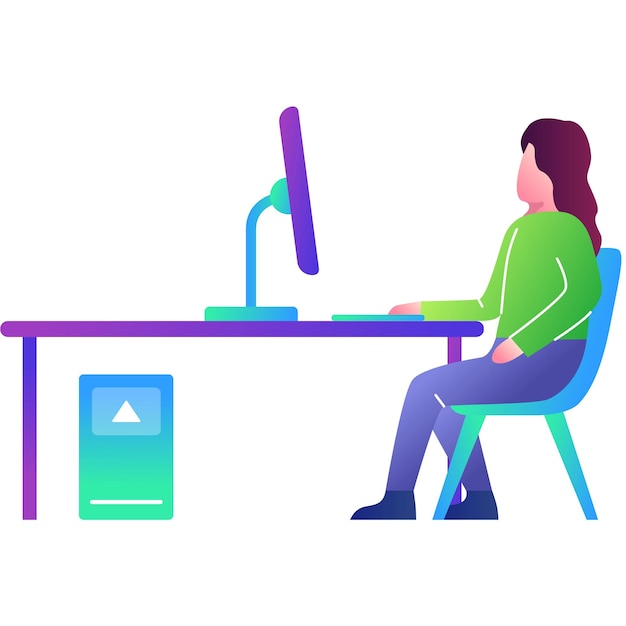 software testing icon vector woman working online