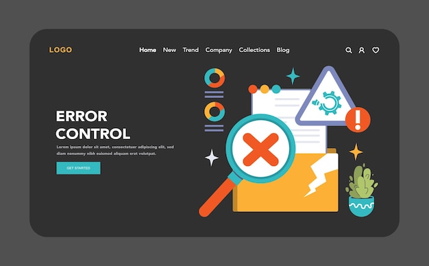 Software testing web banner or landing page dark or night mode code testing and debugging it