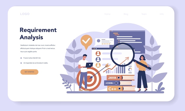 Software web banner or landing page. Idea of programming and coding, system development. Digital technology. Software developing company writing code.   
