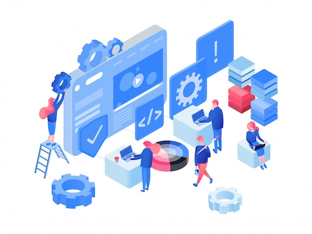 software, web development isometric  