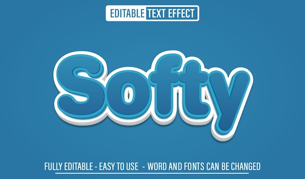 Softy Blue 3d editable text effect