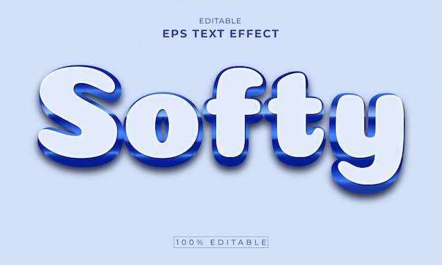 Softy editable 3d text effect premium vector