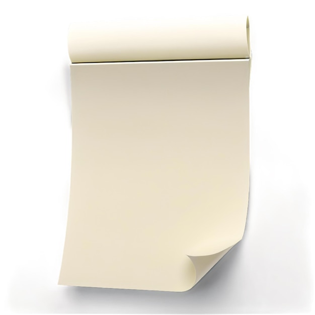 Solitary Sticky Note Isolated on Transparent Background