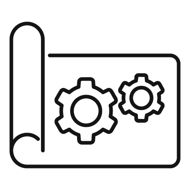 Solitary tech cog icon outline vector Device capacity