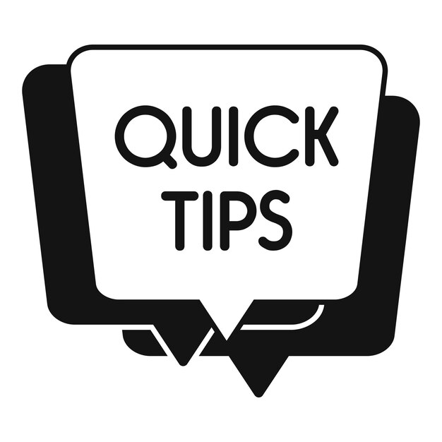 Solution tip icon simple vector Quick trick Help text