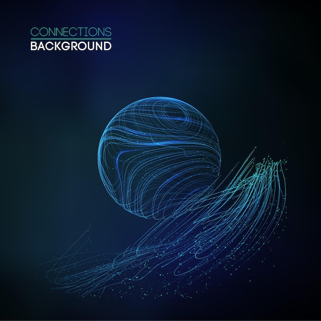 sound wave audio abstract background network connections music wave pulse blue technology background