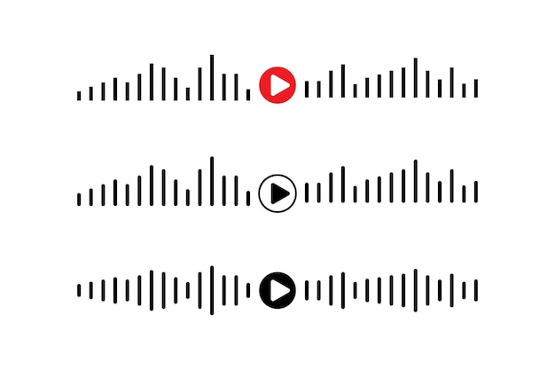 sound wave icon podcast player interface music symbol sound wave loading progress bar and button