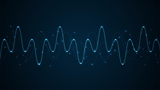 sound waves oscillating glow light abstract technology background