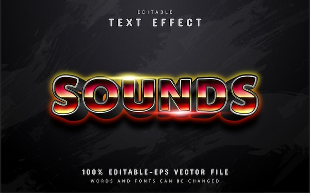 sounds text, red gradient style text effect
