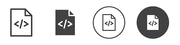 Source code icon Vector logo outline