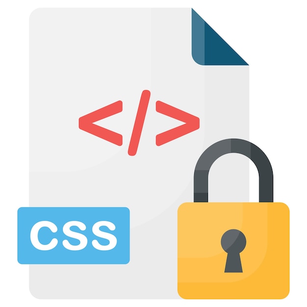 source code locked concept protected objects vector design software and web development symbol