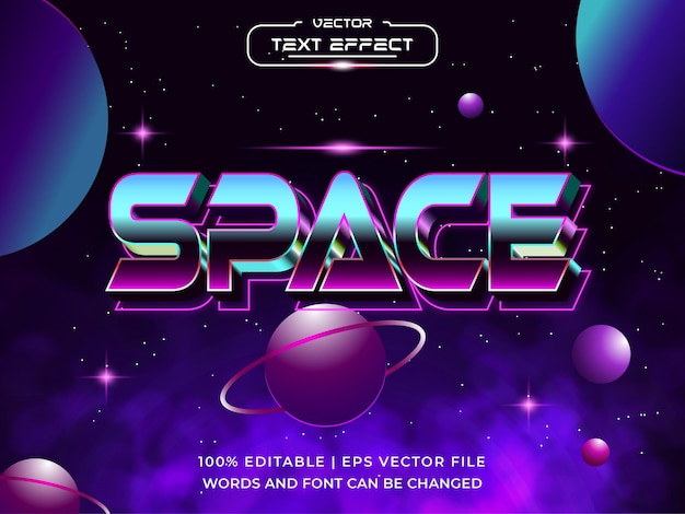 space 3d editable text effect with planet background