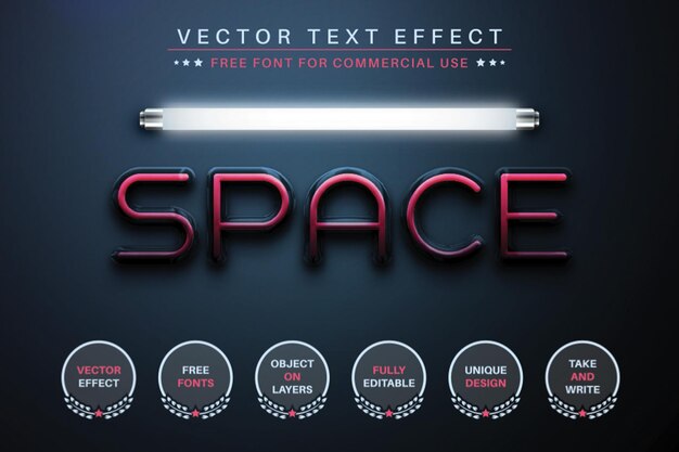 space editable text effect font style