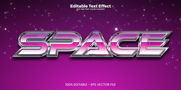 Space editable text effect in modern trend style
