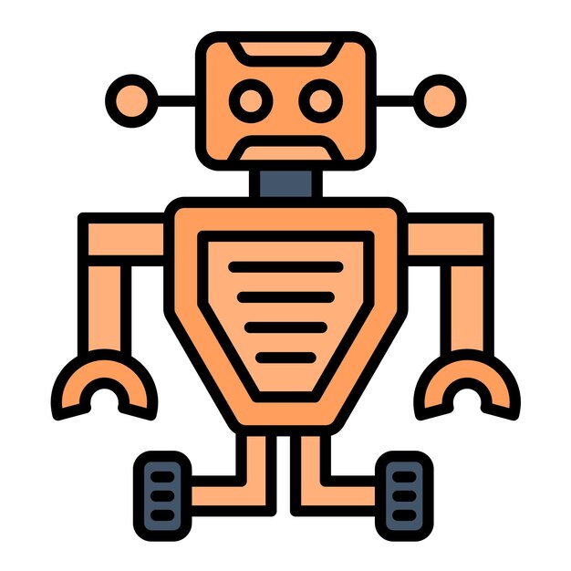 Space Robot Vector Illustration Style