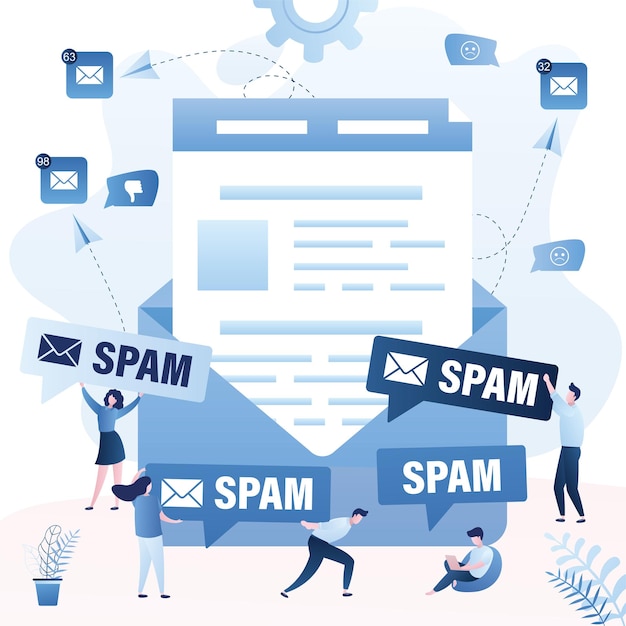 Spamming and hacking attack landing page template Walware phishing concept background vector