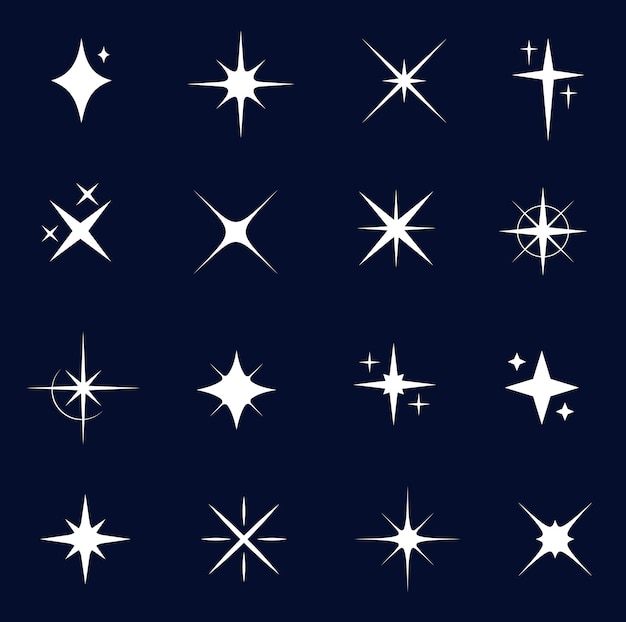 Sparkle starburst and twinkle icons star burst