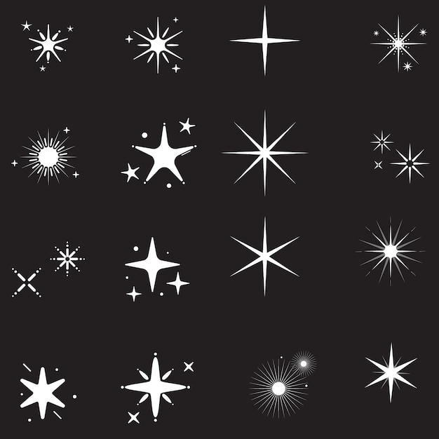 Sparkles and Stars Icon Set 50 Item Collection