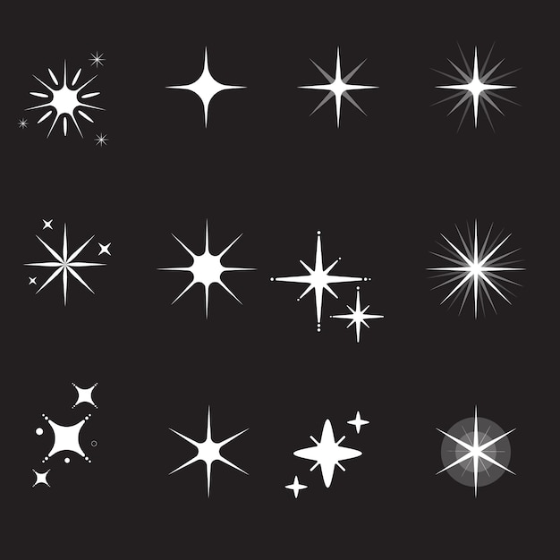 Sparkles and Stars Icon Set 50 Item Collection