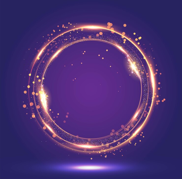 Vector sparkling glowing circle