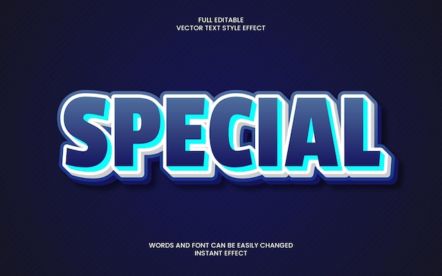 Special text effect with a dark blue background