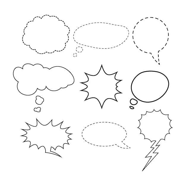 Speech Bubble set and Talk bubble Cloud speech bubbles collection Vector Format