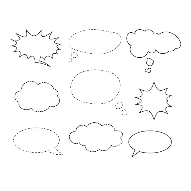 Speech Bubble set and Talk bubble Cloud speech bubbles collection Vector Format