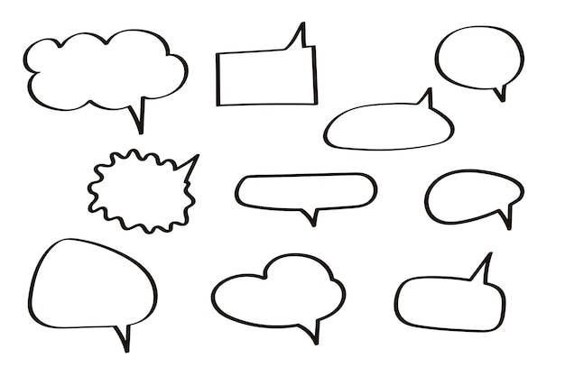 speech bubbles collection think speak talk text box banner flat vector design