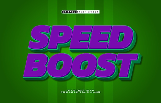 speed boost editable text effect with a kids and hero text style