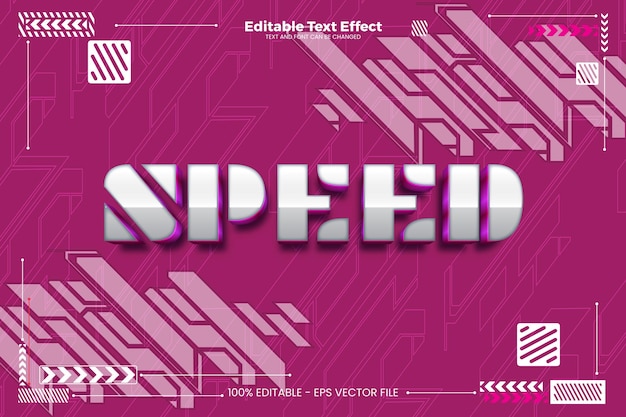 Speed editable text effect in modern cyber trend style
